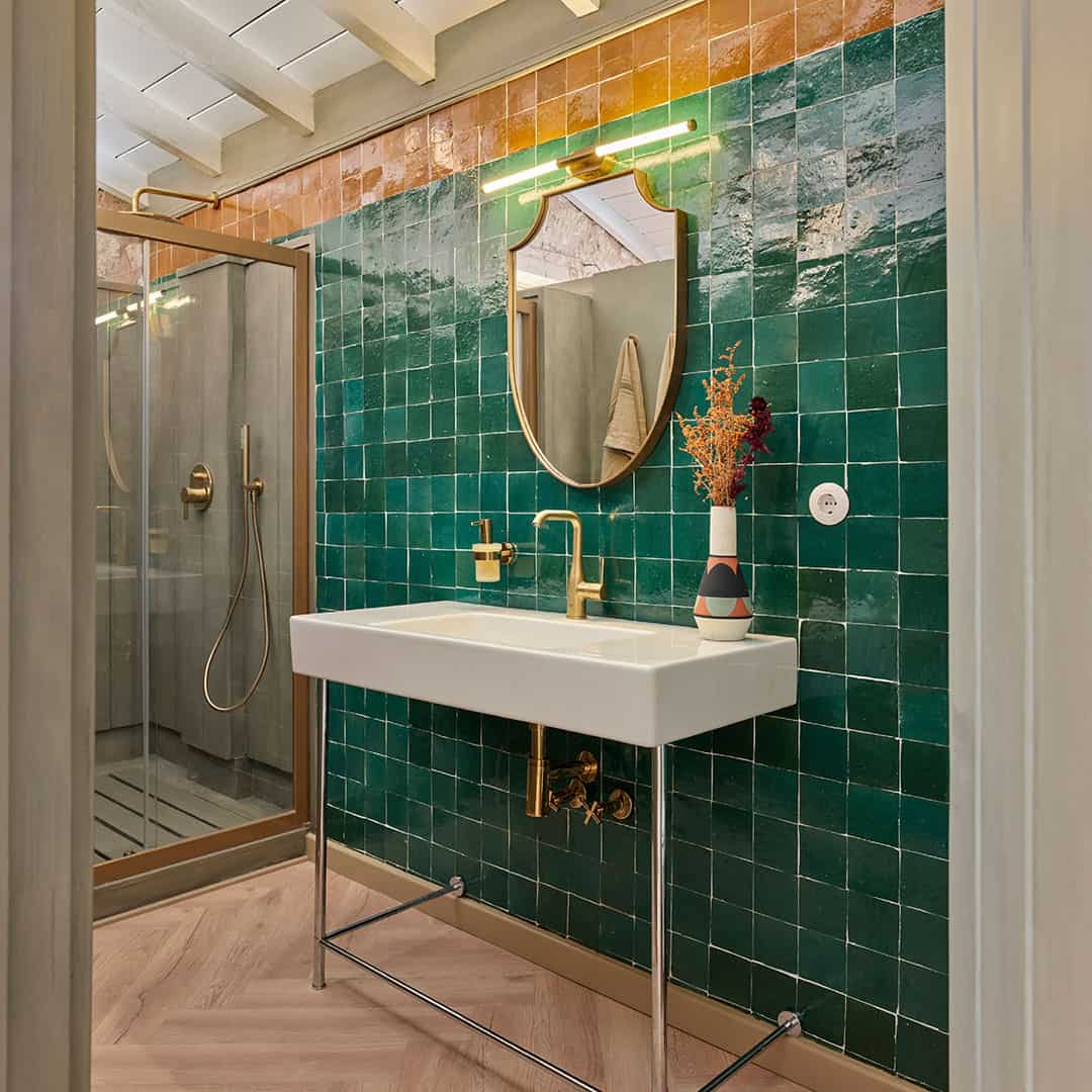 Square tiles with a brownish-orange color.