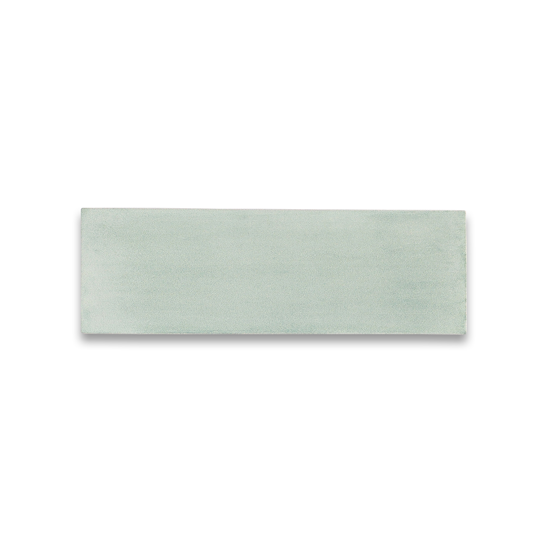 Rectangular light gray tile on a white background