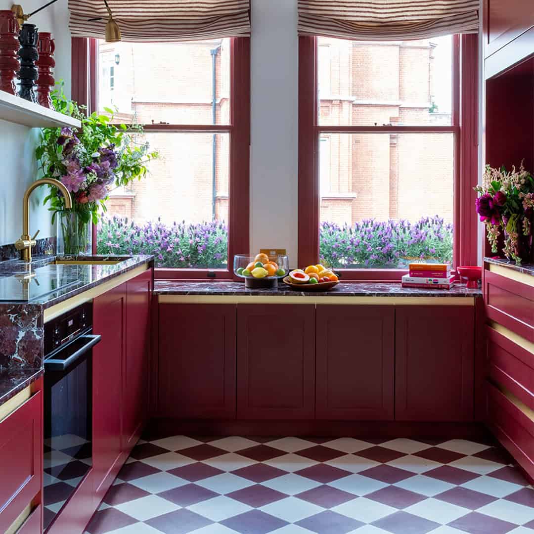 Aubergine cement tile design featuring a rich matte finish with smooth texture and uniform color tone, ideal for modern, rustic, or Mediterranean-style flooring and wall applications.