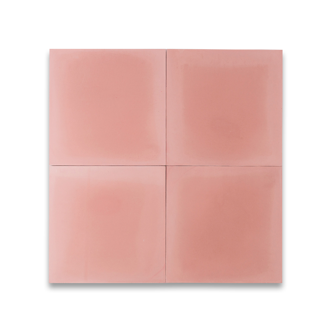 Square cement tile design in solid blush pink color with a smooth matte finish and subtle tonal variation, ideal for modern flooring, wall cladding, or minimalist interior decor.