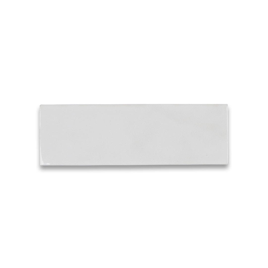 Rectangular white tile on a white background