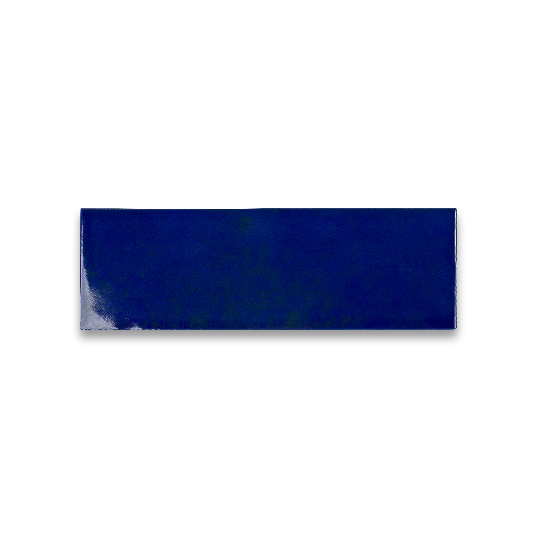 Navy blue rectangular tile on a white background