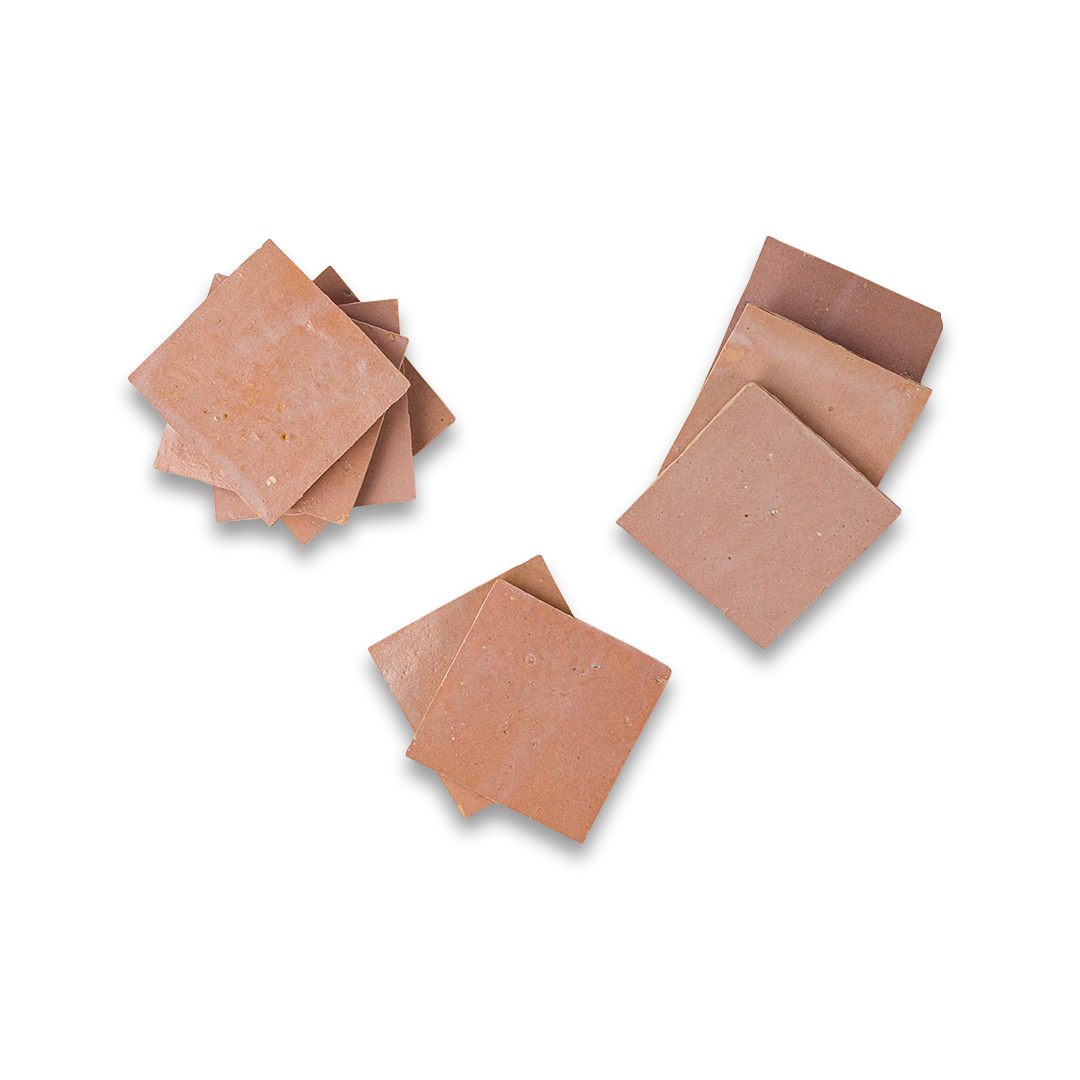Brown square tiles on a white background