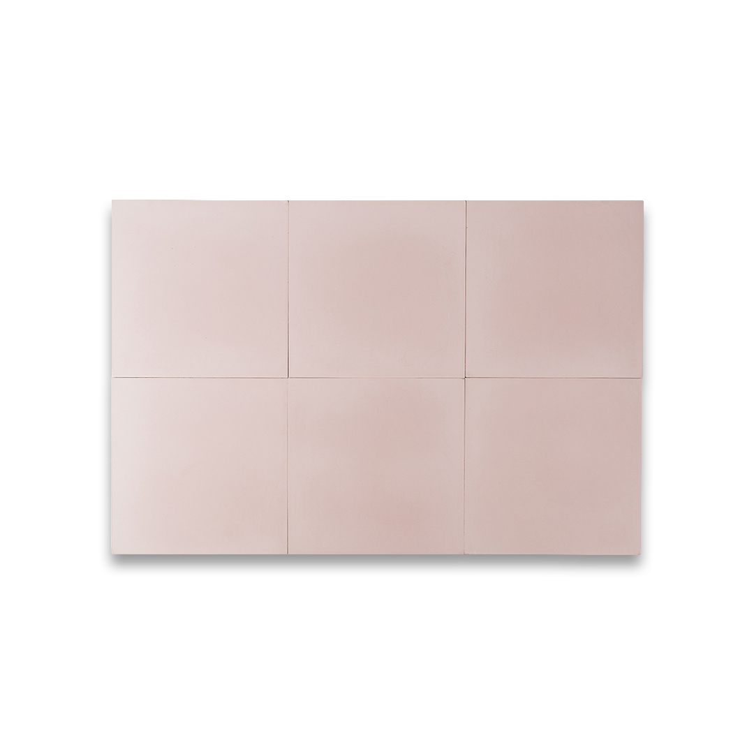 Square cement tile design in soft blush pink color with a smooth matte finish and subtle tonal variation, ideal for modern flooring, wall cladding, or minimalist interiors.