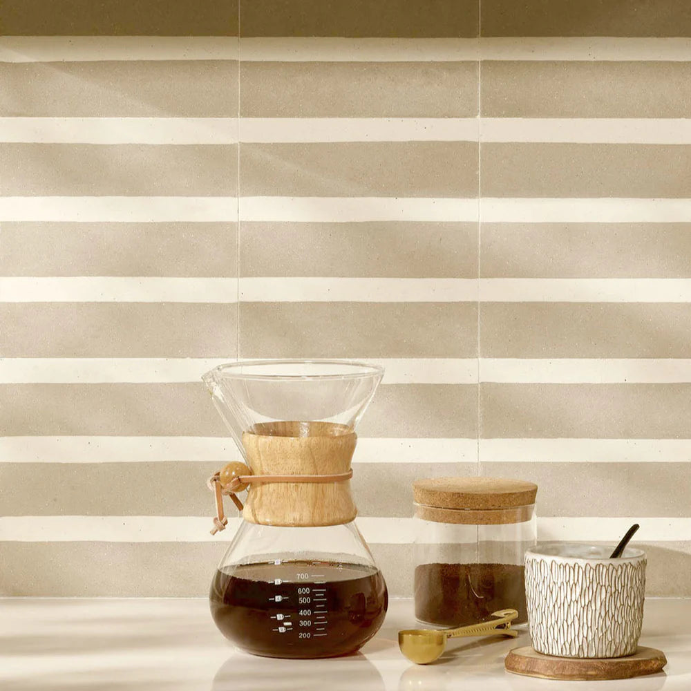 A vertical wavy stripes with a matte finish, creating a minimalist modern pattern ideal for contemporary flooring, wall cladding, or interior decor.
