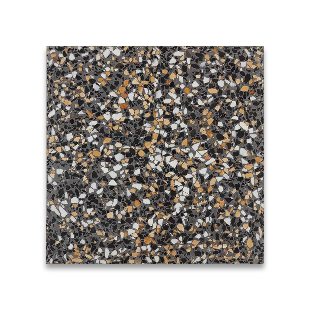 Terrazzo patterned stone on a white background