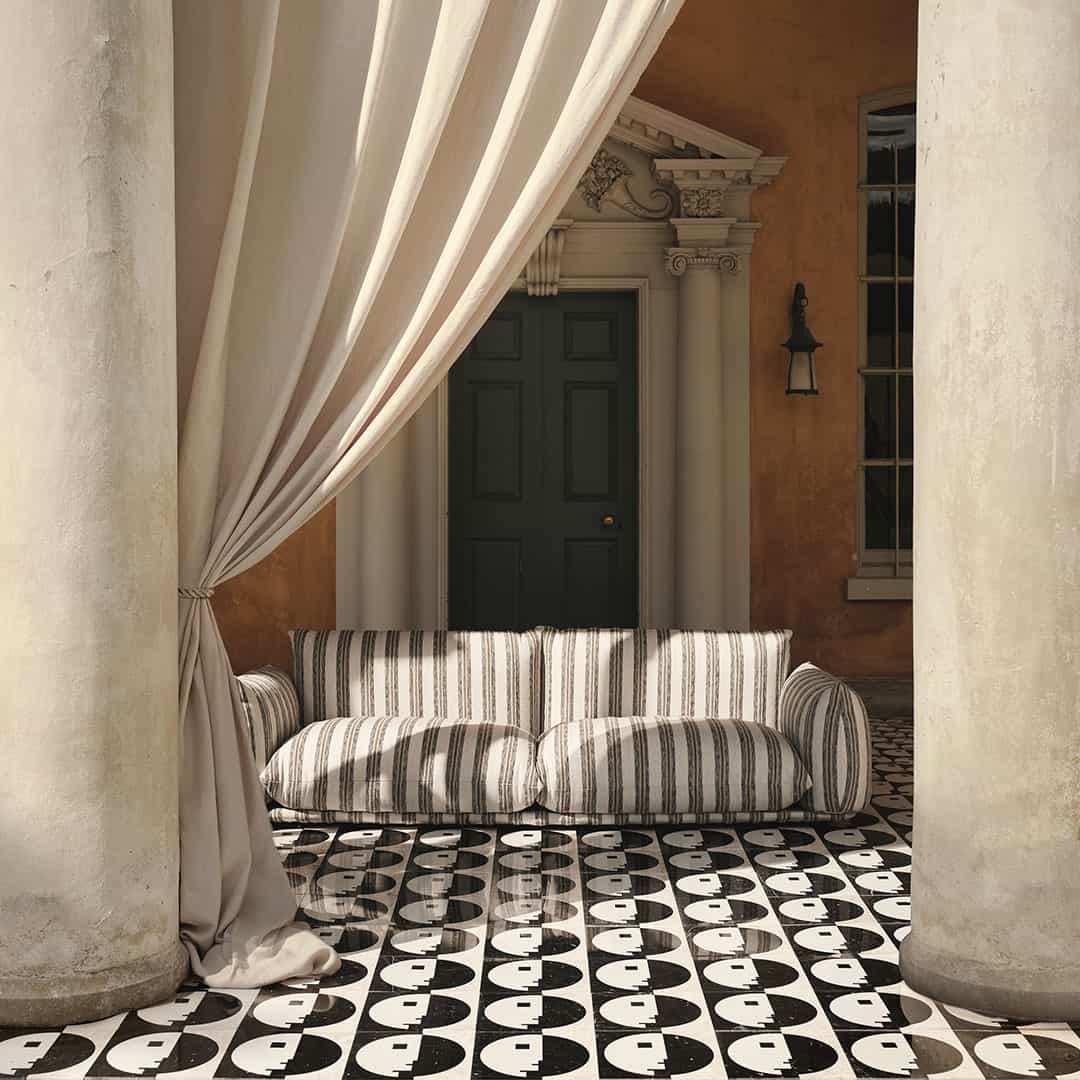 Marble tiles displaying subtle veining and stone variation