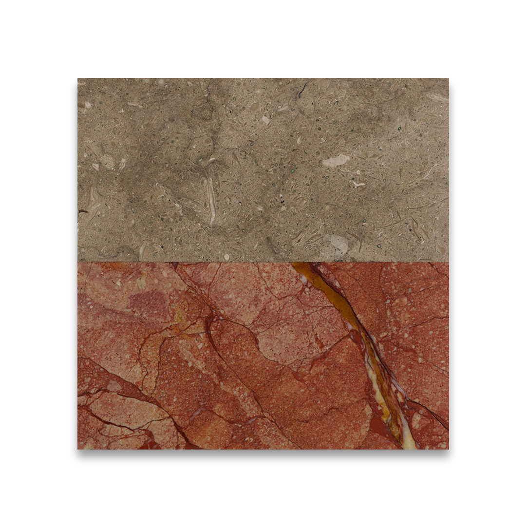 Two different stone textures side by side.