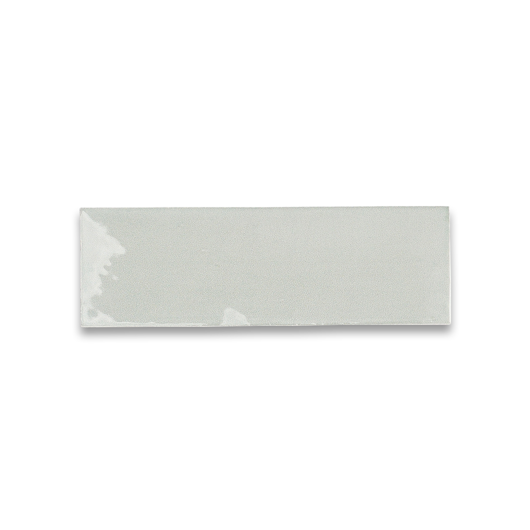 Rectangular white tile on a white background