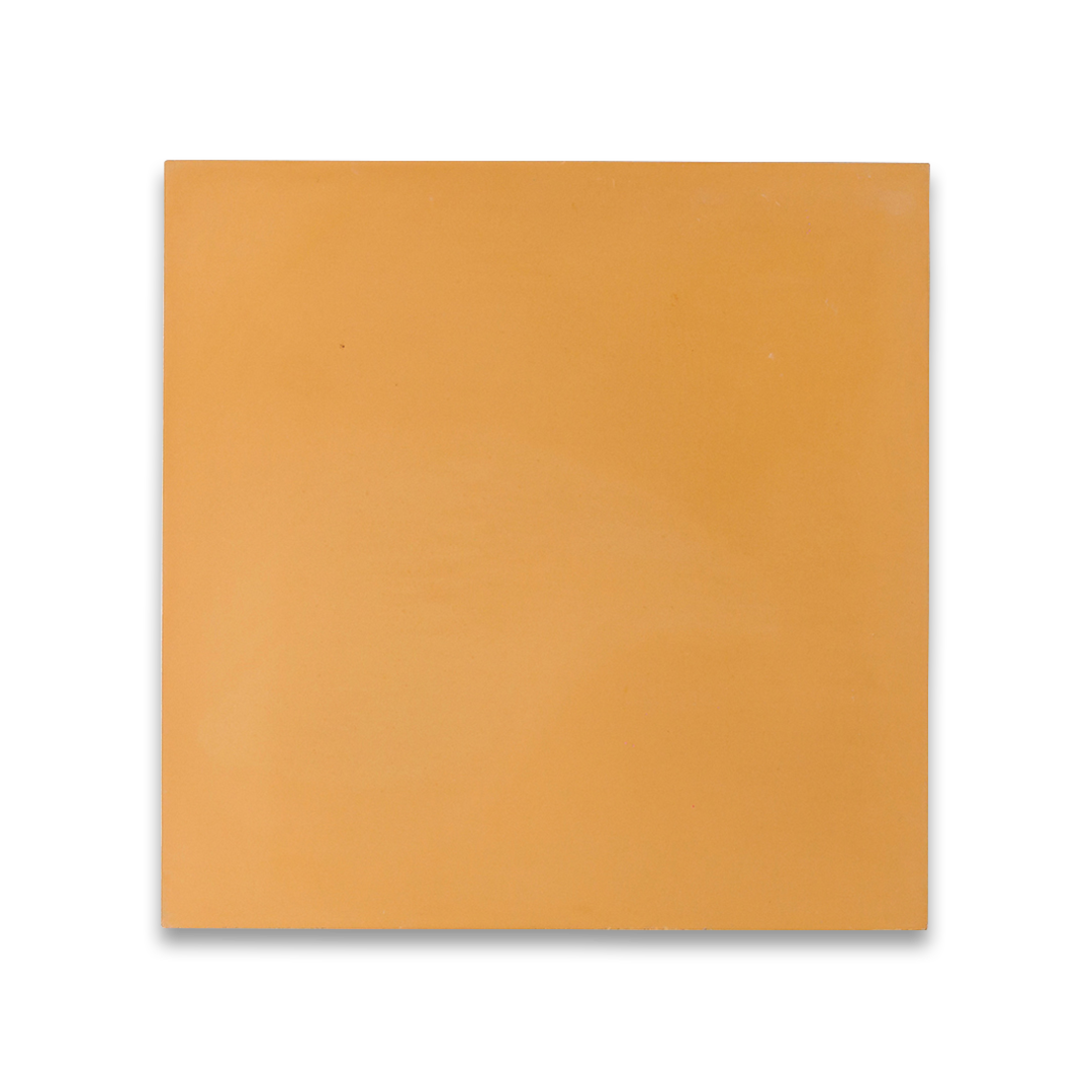 Square cement tile design in solid mustard color with a smooth matte finish, ideal for modern flooring, wall cladding, kitchen backsplashes, or Mediterranean-style interiors.
