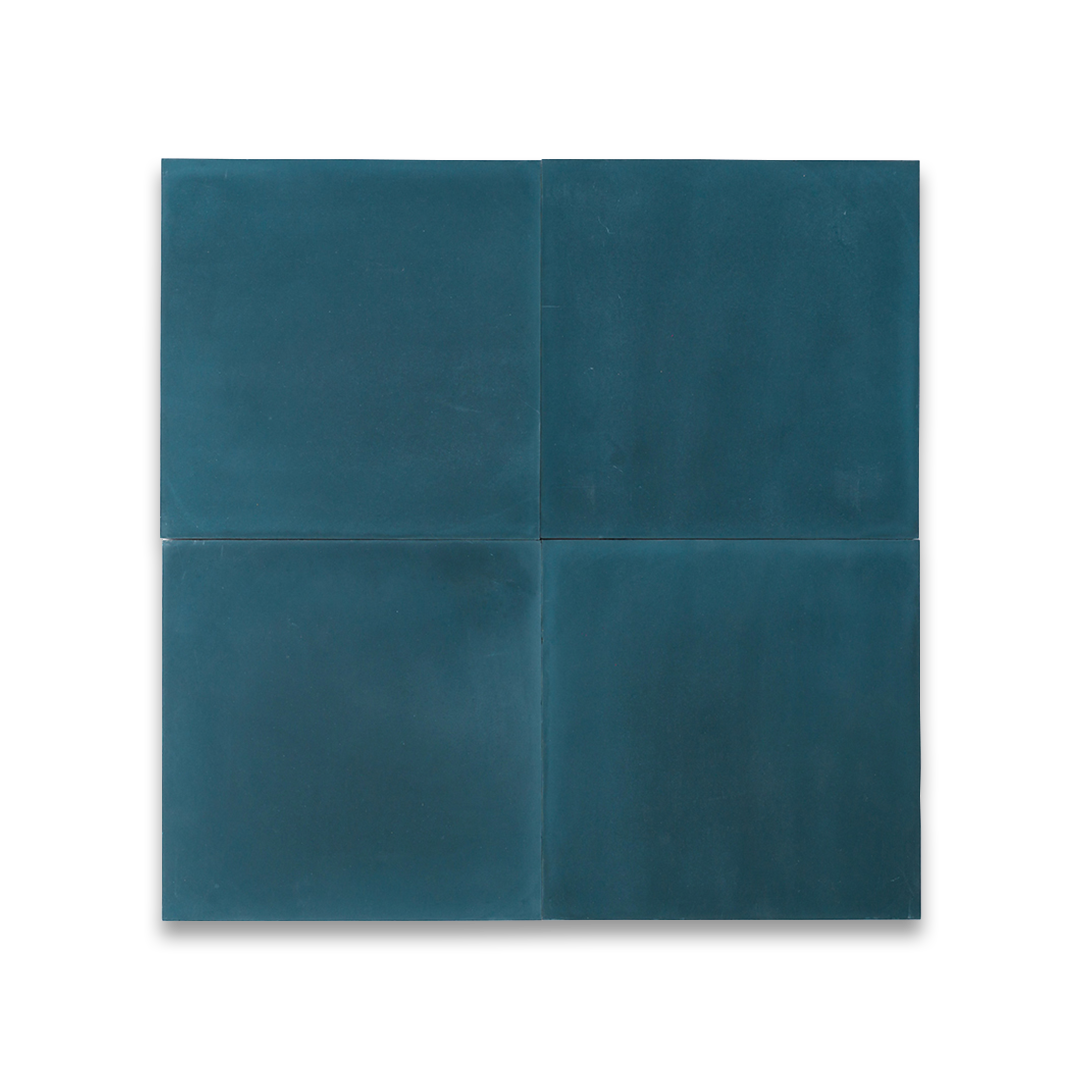Square blue metro cement tile with a smooth matte finish and solid navy tone, ideal for modern flooring, wall cladding, kitchen backsplashes, and contemporary interior design applications.