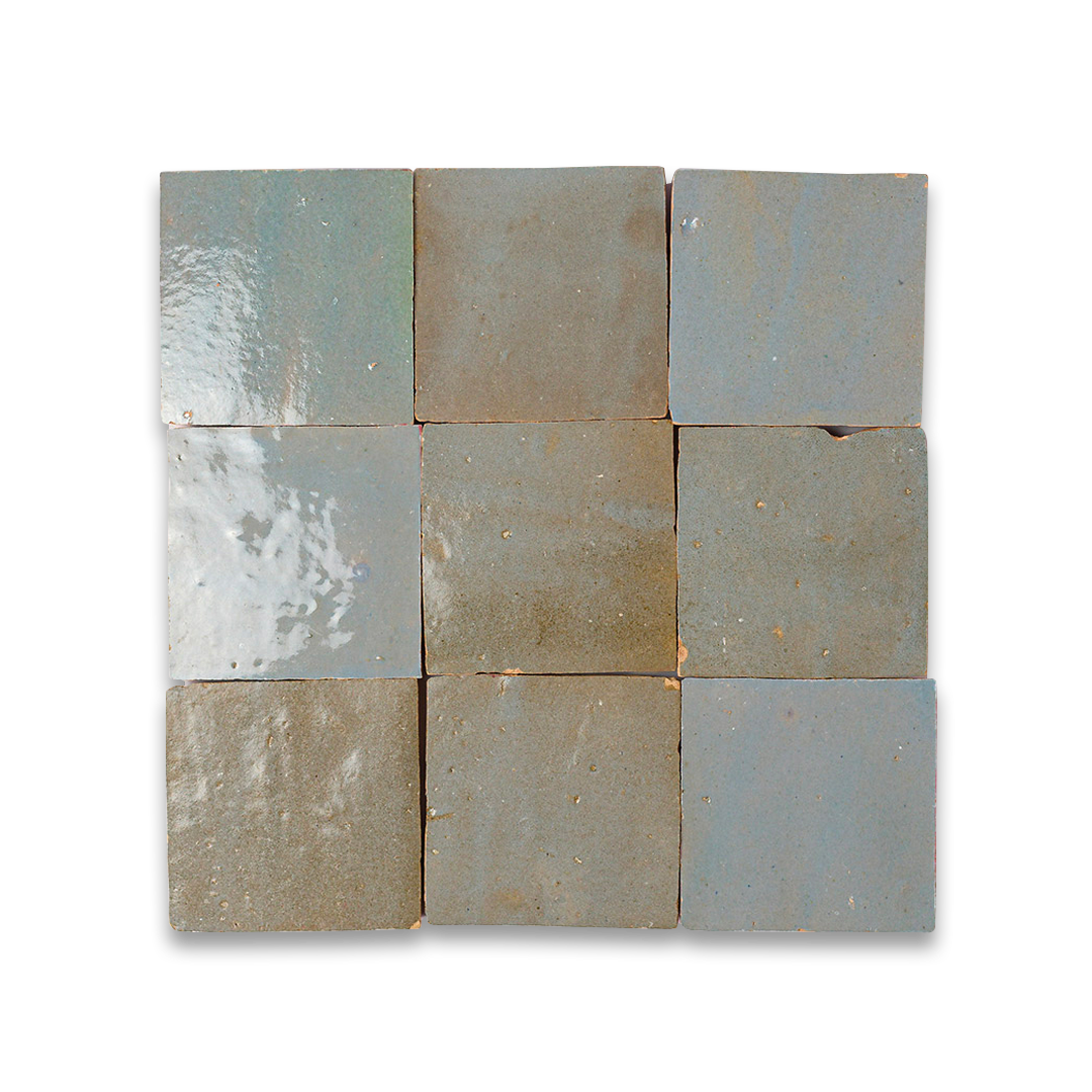 Nine square tiles with varying shades of gray on a white background