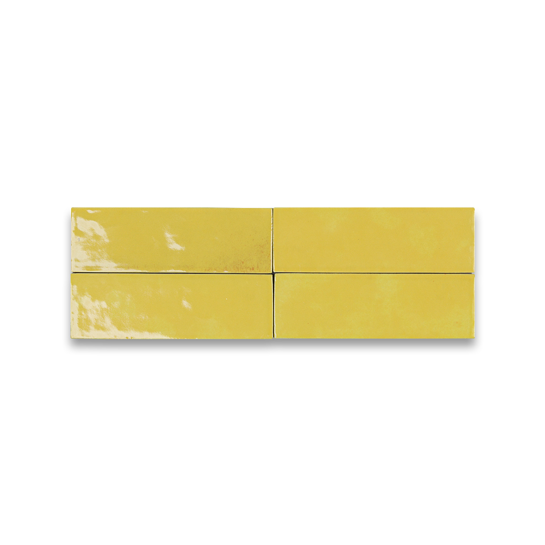 Four yellow tiles arranged in a 2x2 grid on a white background