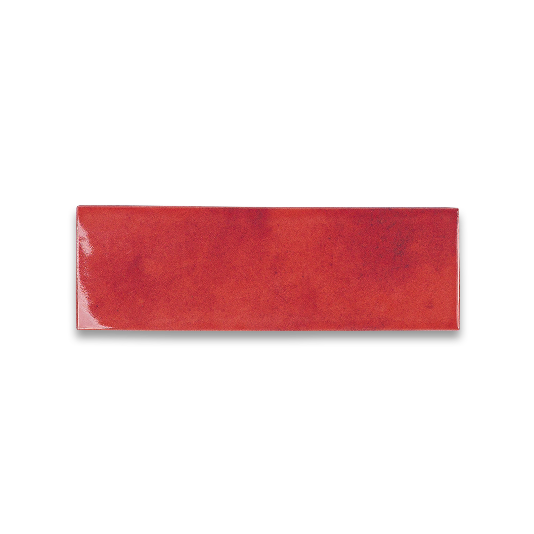 Rectangular red tile on a white background