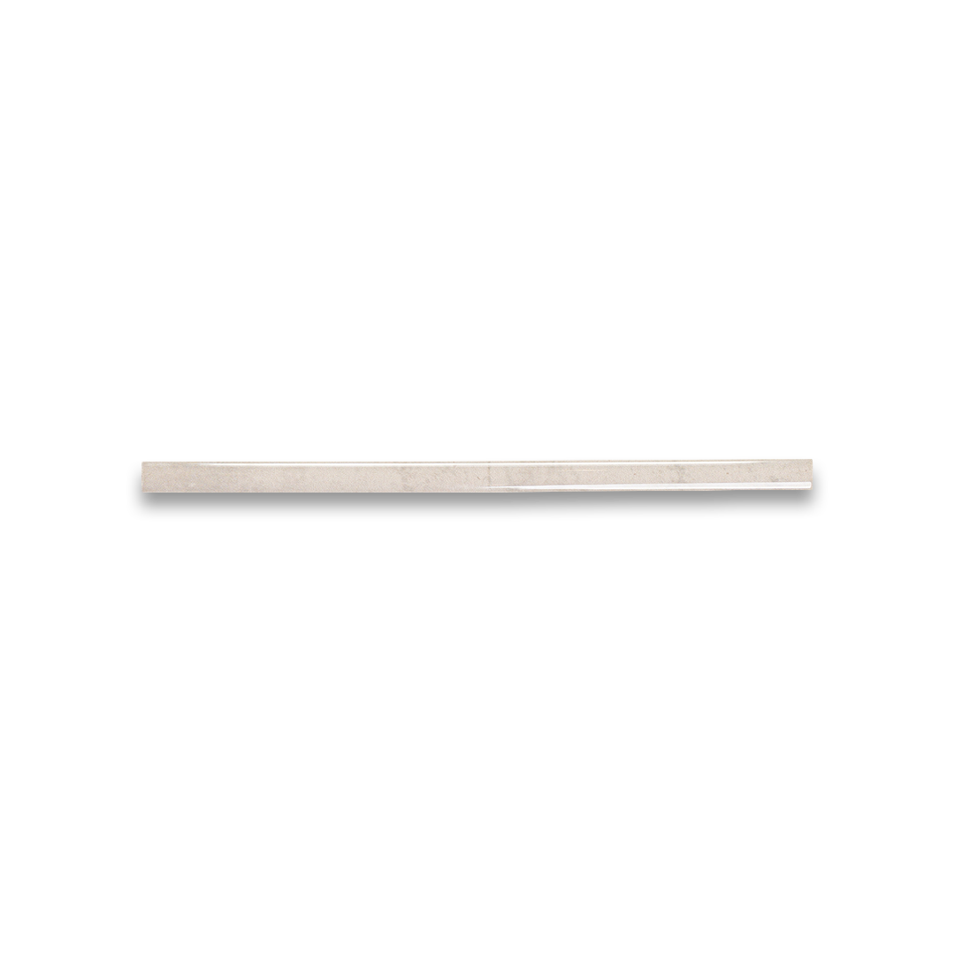 Thin metallic rod on a white background