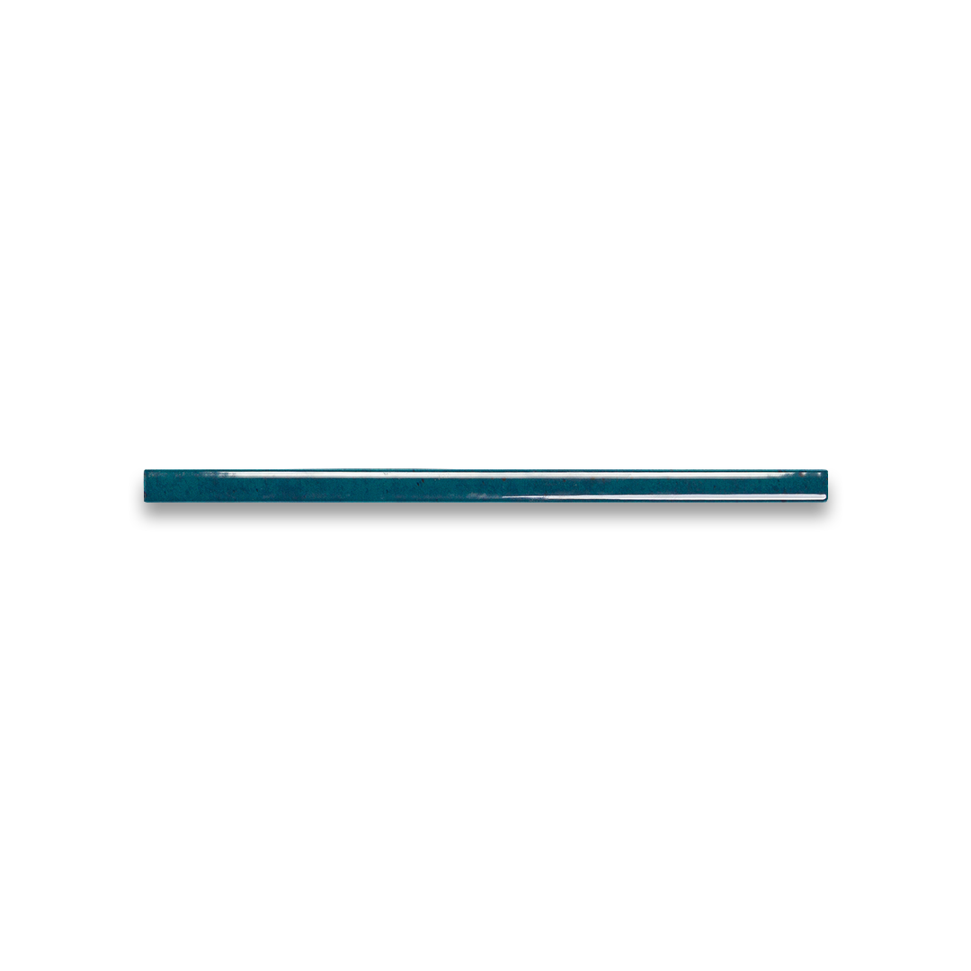 Teal pencil on a white background