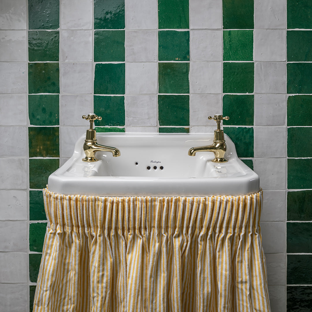 Dark Green Zellige & Fes White Zellige Bathroom