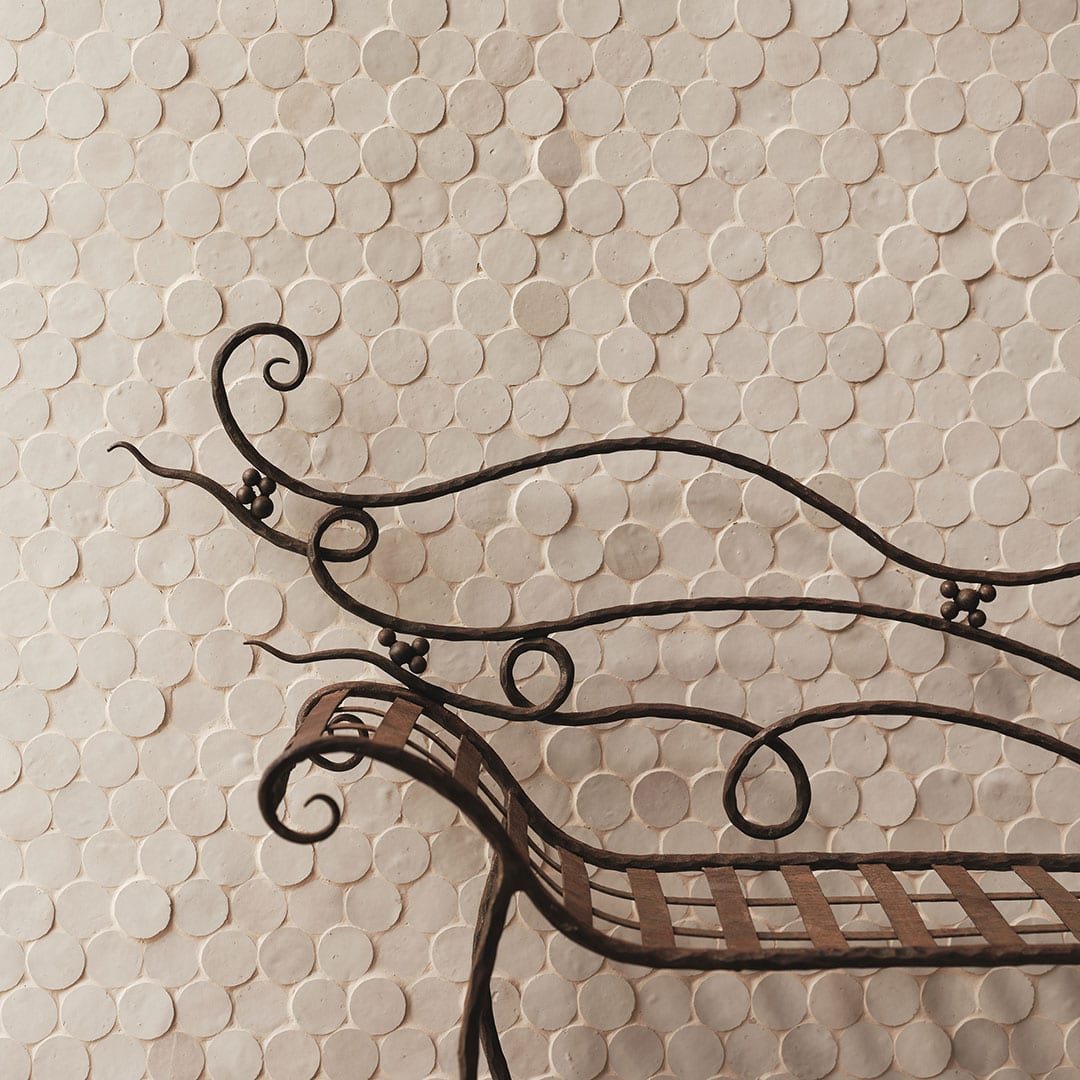 Handmade Moroccan Zellige tiles in neutral tones