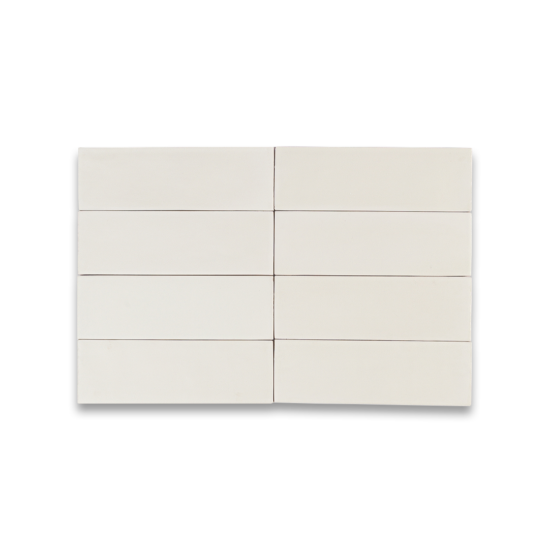 White ceramic tiles arranged in a grid pattern