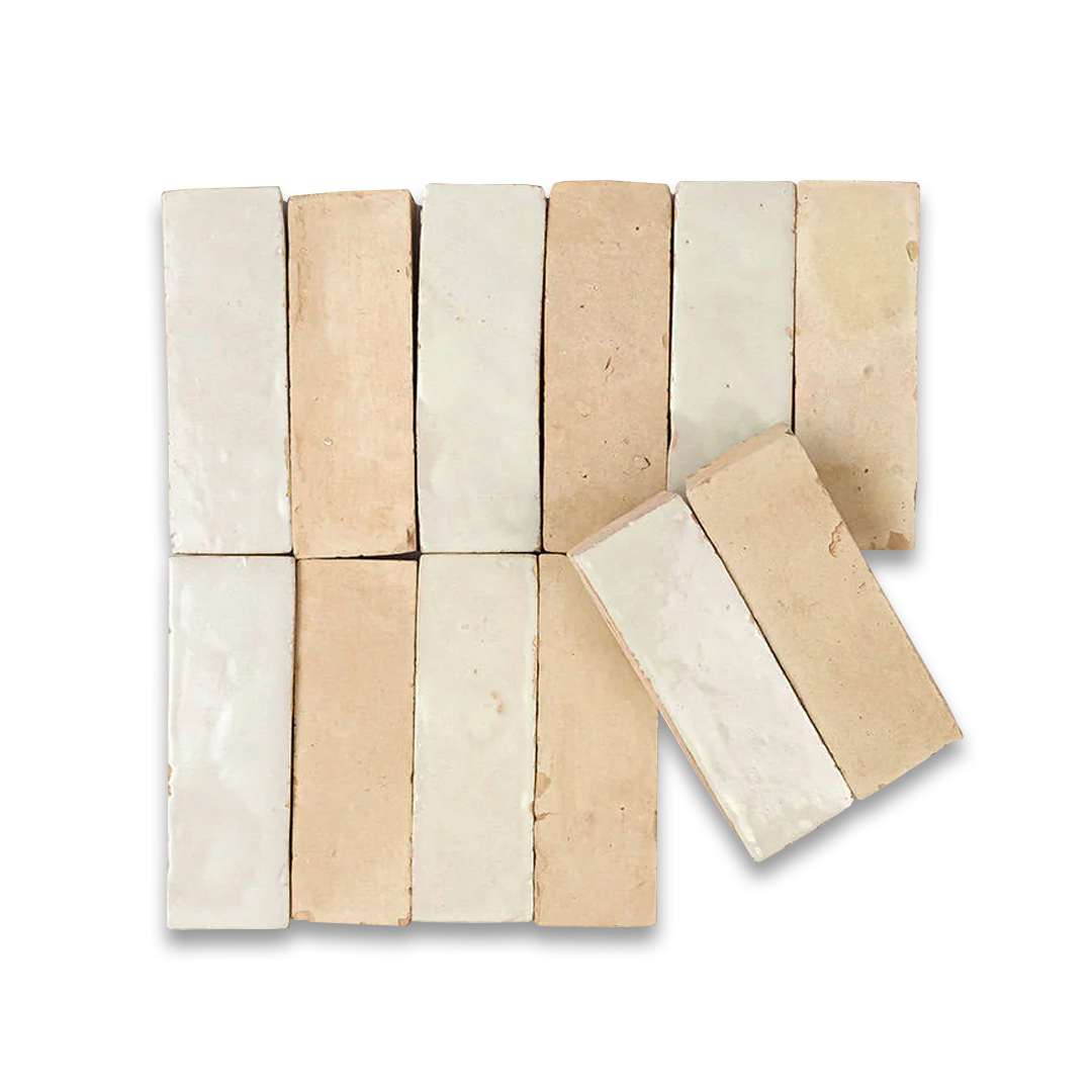 Set of wooden tiles in various shades on a white background
