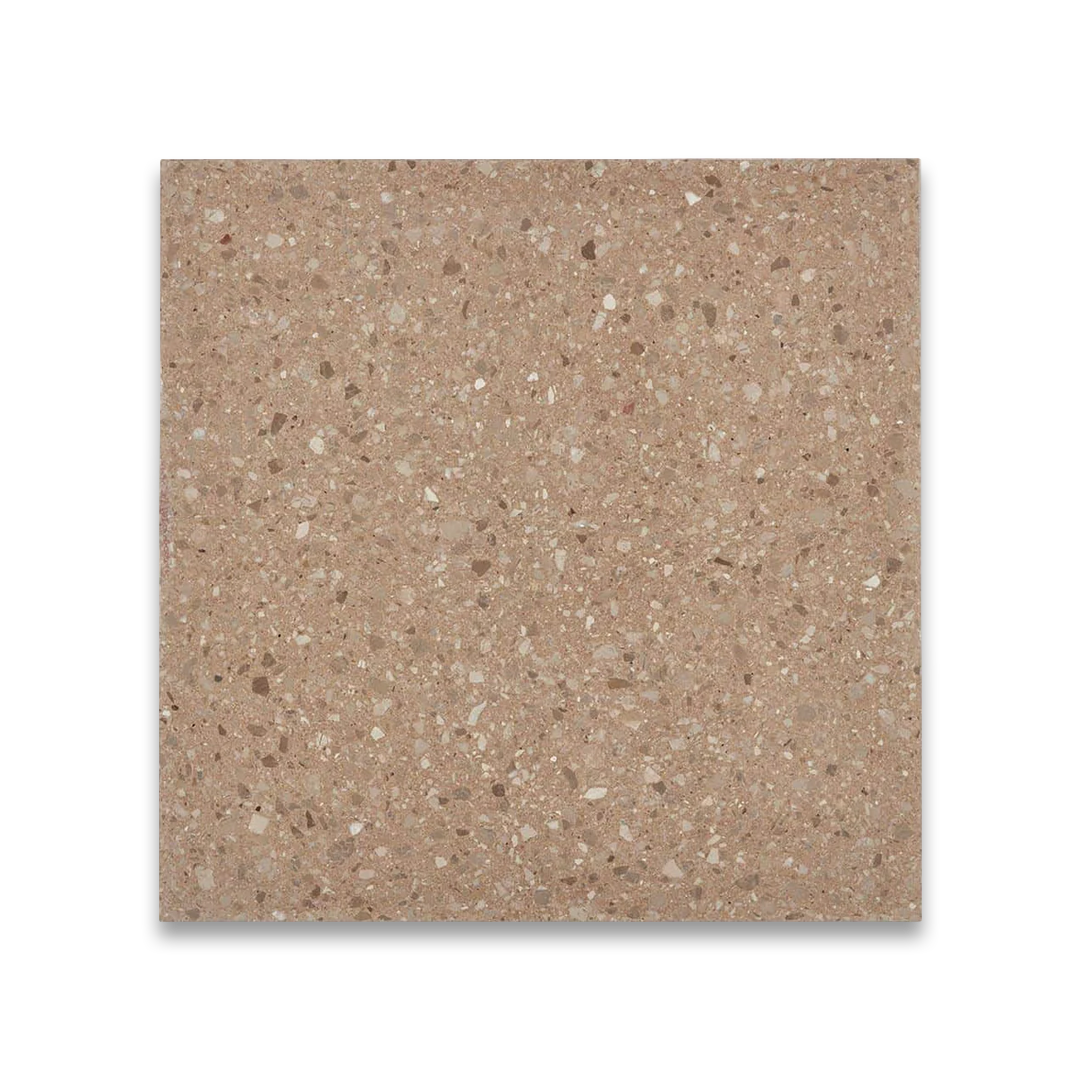 Square tile with a speckled brown pattern.