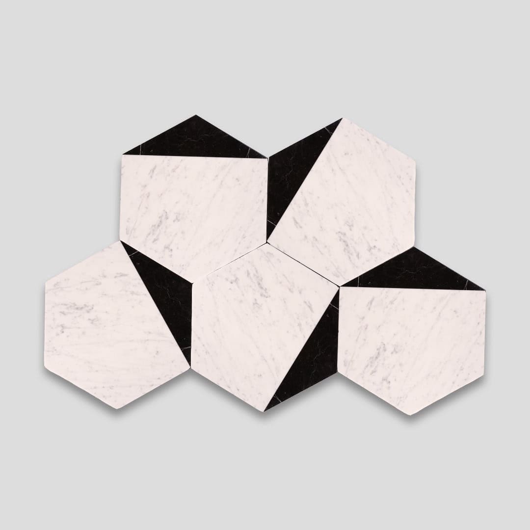 Hex Black Caret Marble