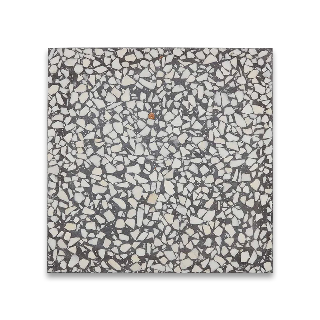 Terrazzo patterned tile on a white background