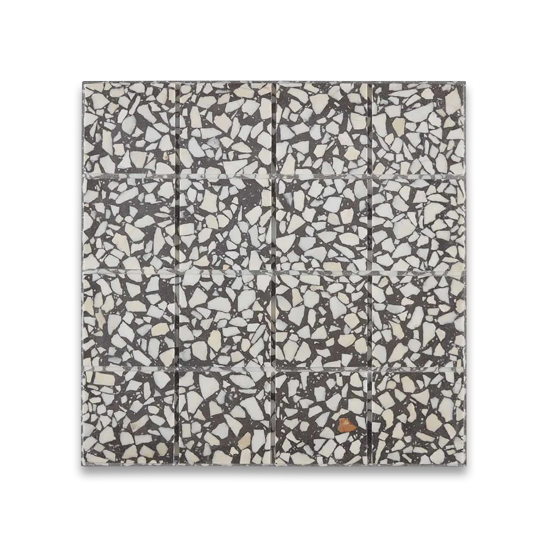 Terrazzo patterned tile on a white background