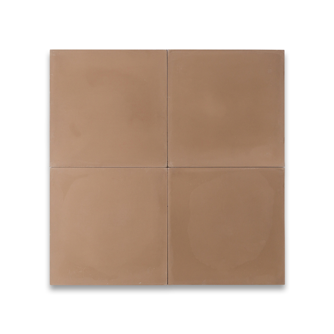 Square brown cement tile with a smooth matte finish and uniform earthy tone, ideal for modern flooring, wall cladding, and contemporary architectural or interior design projects.