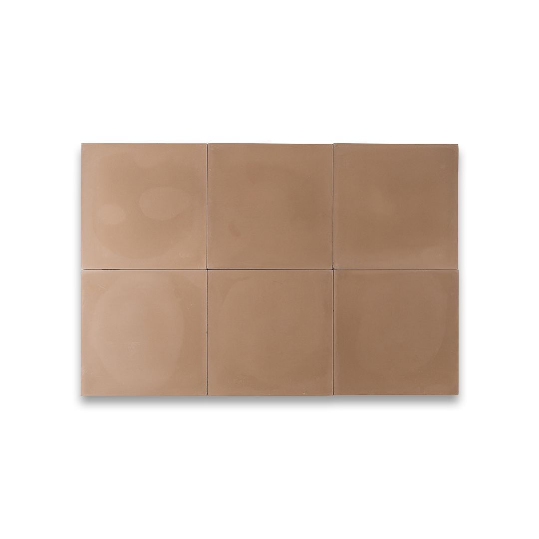 Square brown cement tile with a smooth matte finish and uniform earthy tone, ideal for modern flooring, wall cladding, and contemporary architectural or interior design projects.
