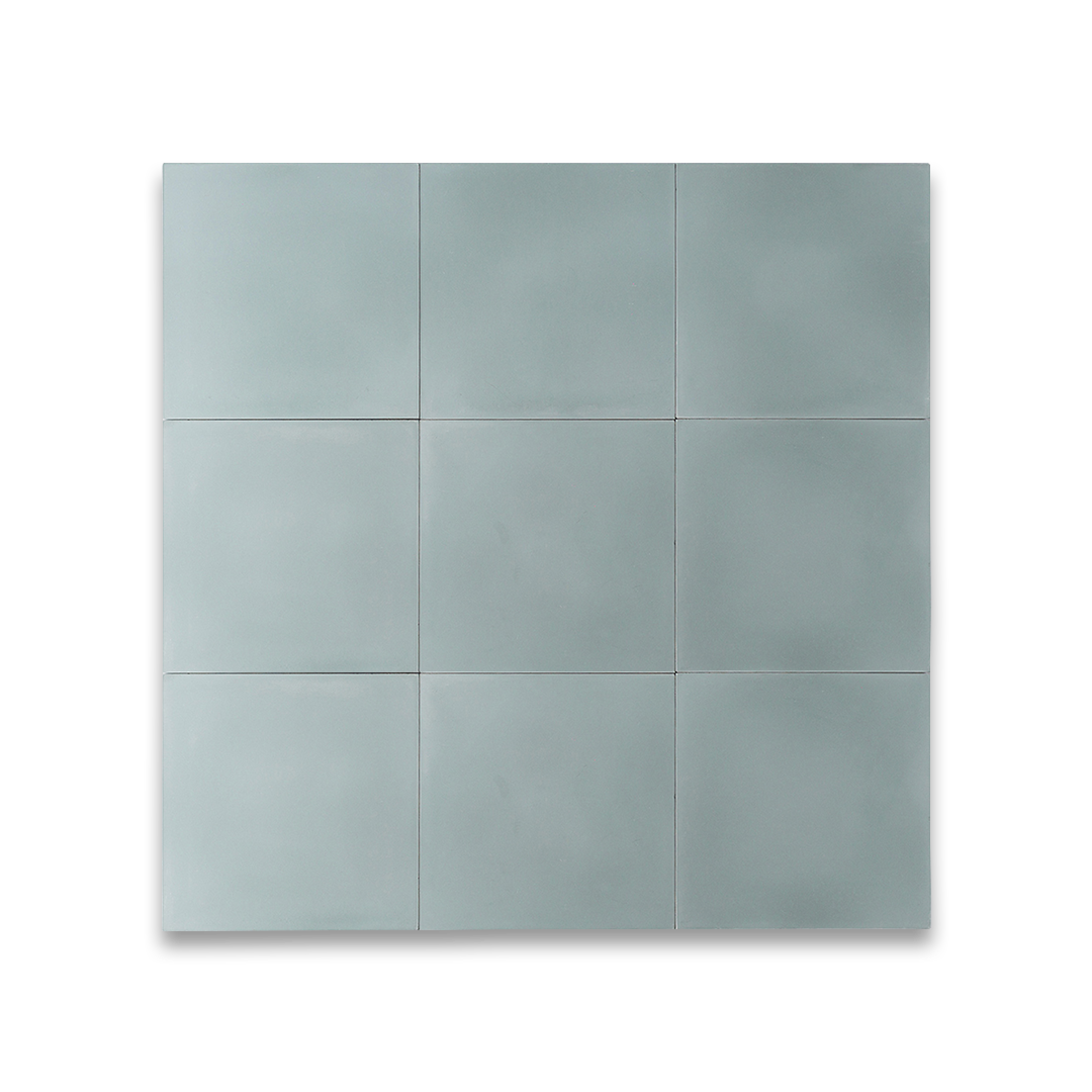 Square plain light grey cement tile with a smooth matte finish.