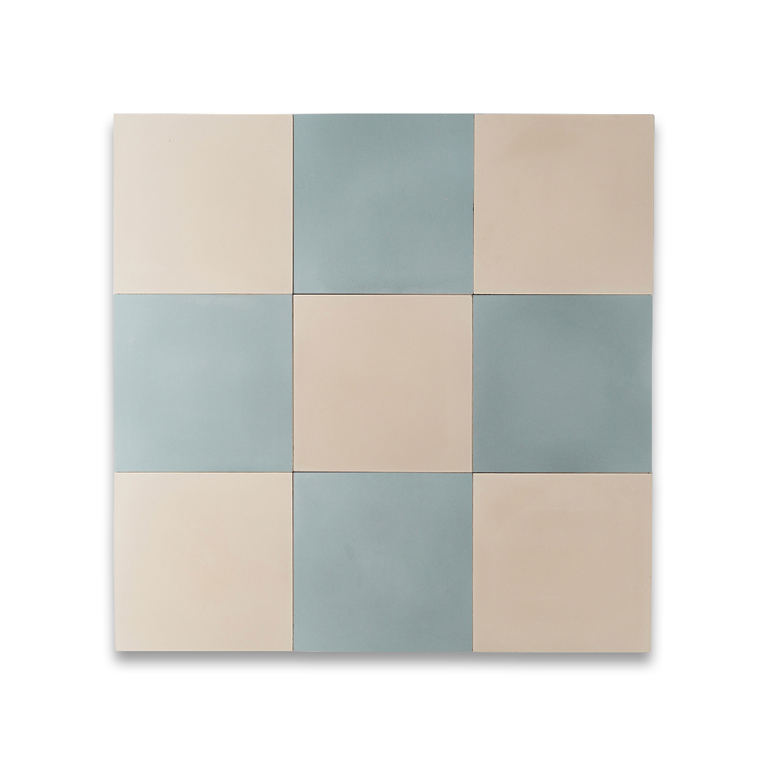 Square plain light grey cement tile with a smooth matte finish, ideal for minimalist flooring, wall cladding, kitchen backsplash, and modern industrial interior design applications.