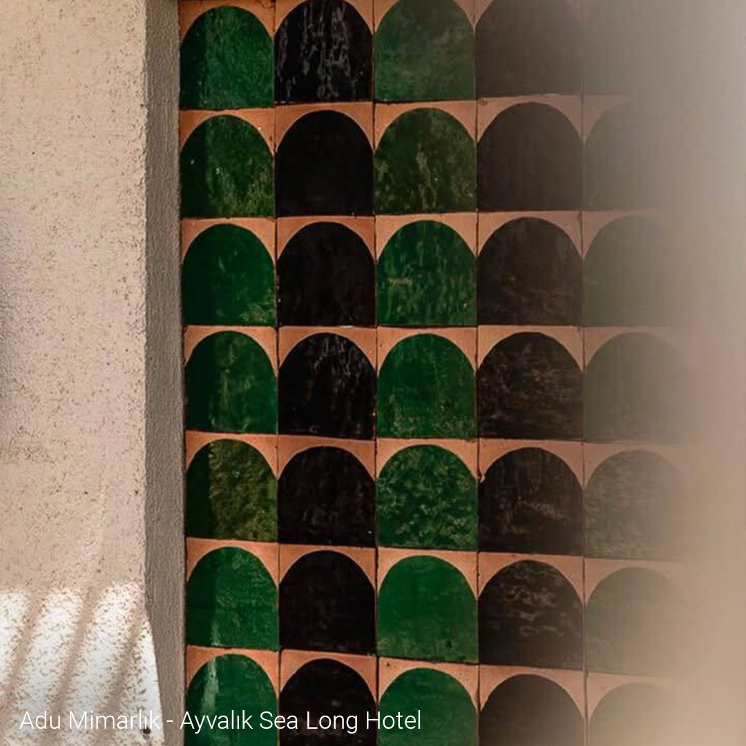 Dark Green Arch Terracotta Zellige