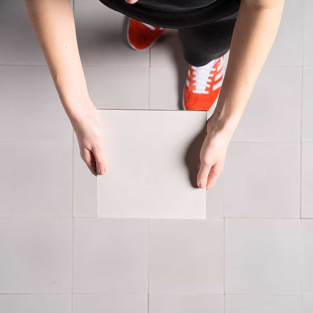 Ivory Cloud cement tile featuring a smooth matte off-white surface with subtle texture, ideal for minimalist interiors, modern flooring, and wall applications in contemporary residential and commercial spaces.