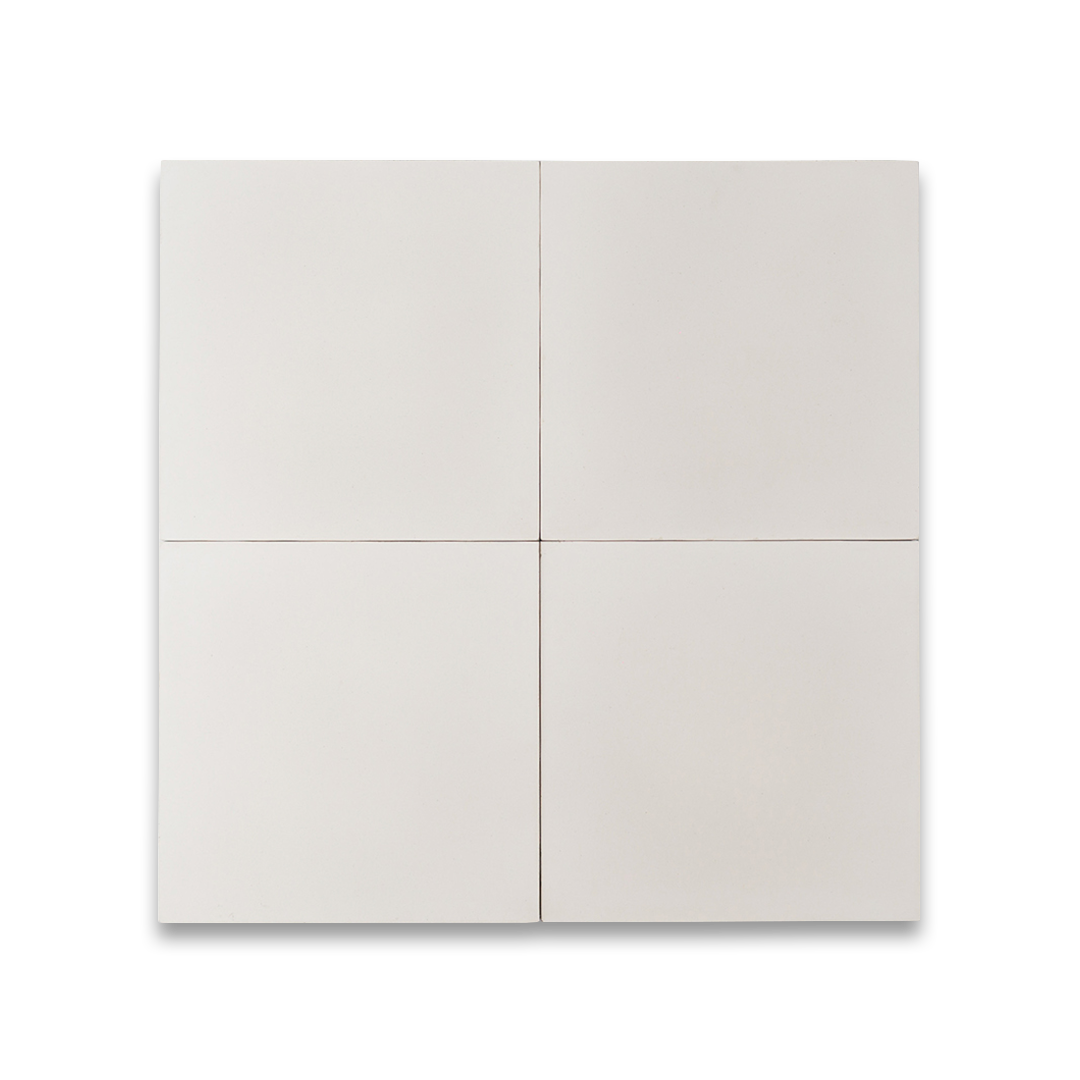 Ivory Cloud cement tile featuring a smooth matte off-white surface with subtle texture, ideal for minimalist interiors, modern flooring, and wall applications in contemporary residential and commercial spaces.
