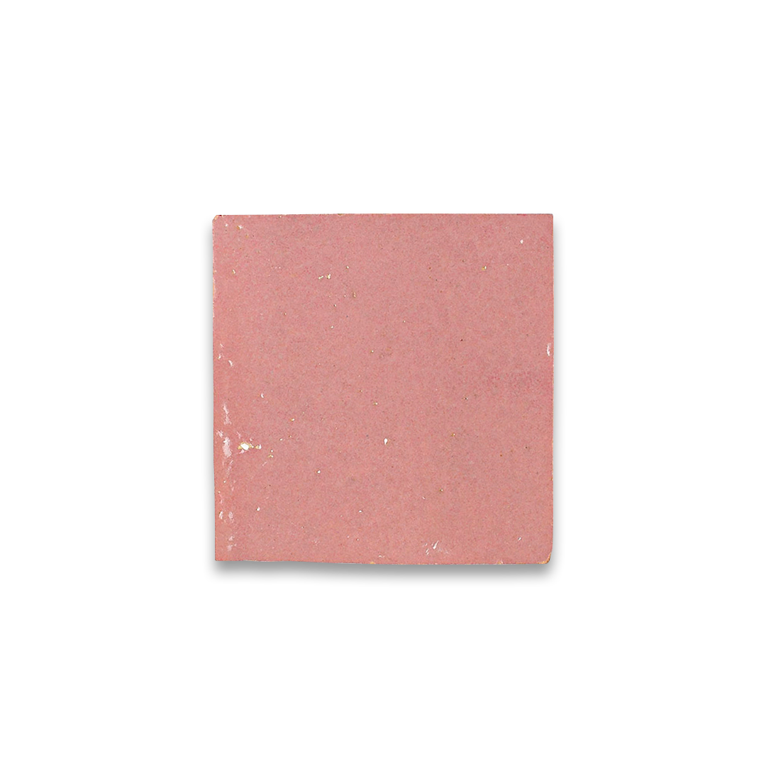 Square pink tile on a white background