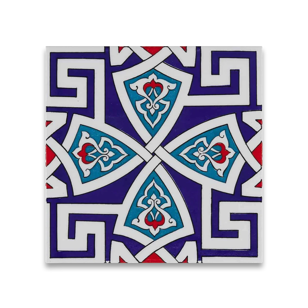 Decorative tile with geometric pattern.