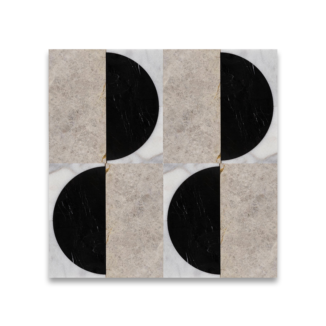 Marble tile with polished finish for luxury interiors