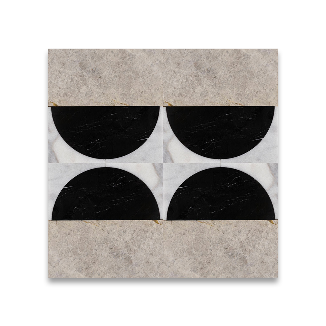 Ceramic tile marble design with stone-inspired pattern