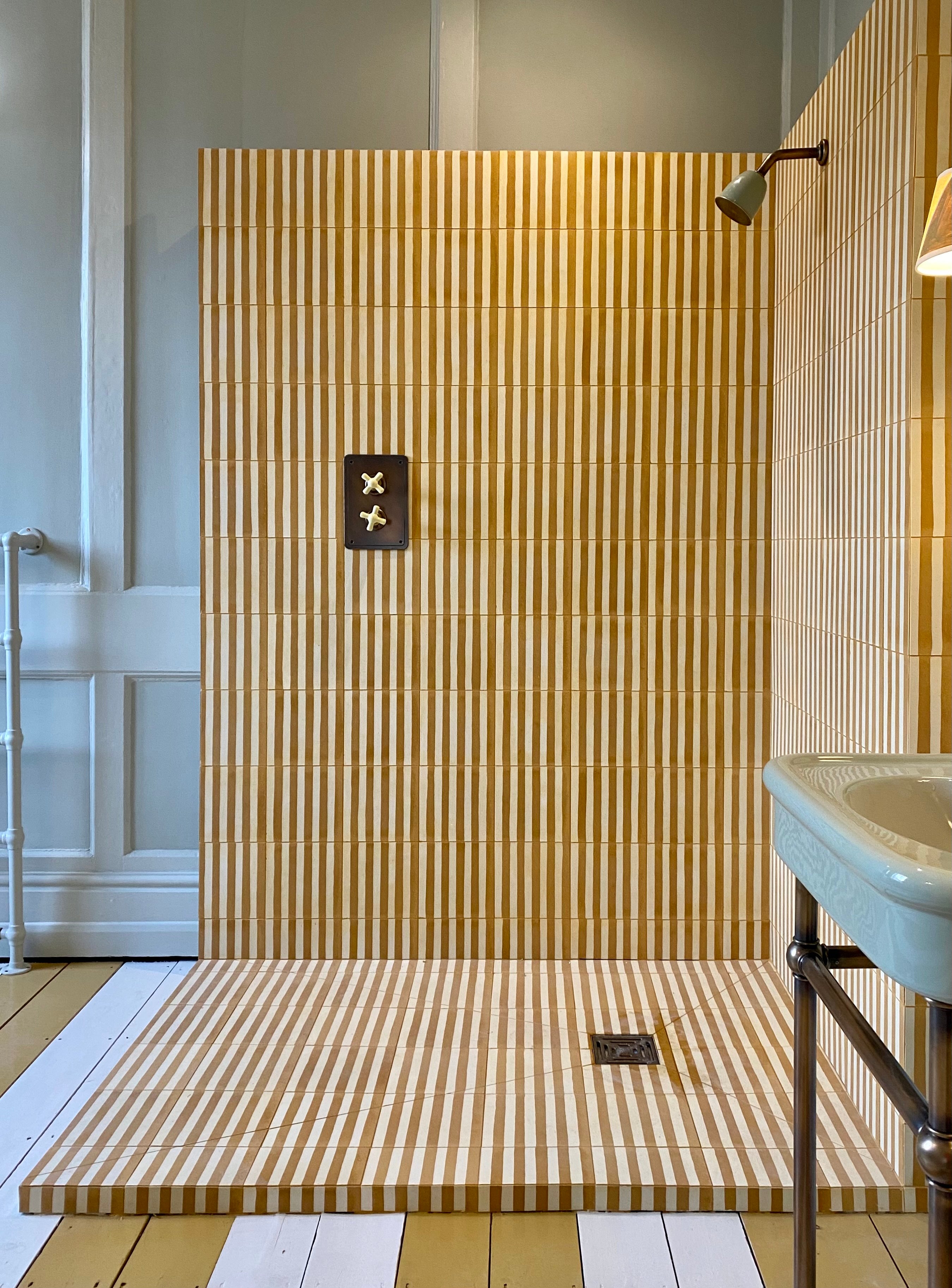 Mustard Stripes Shower