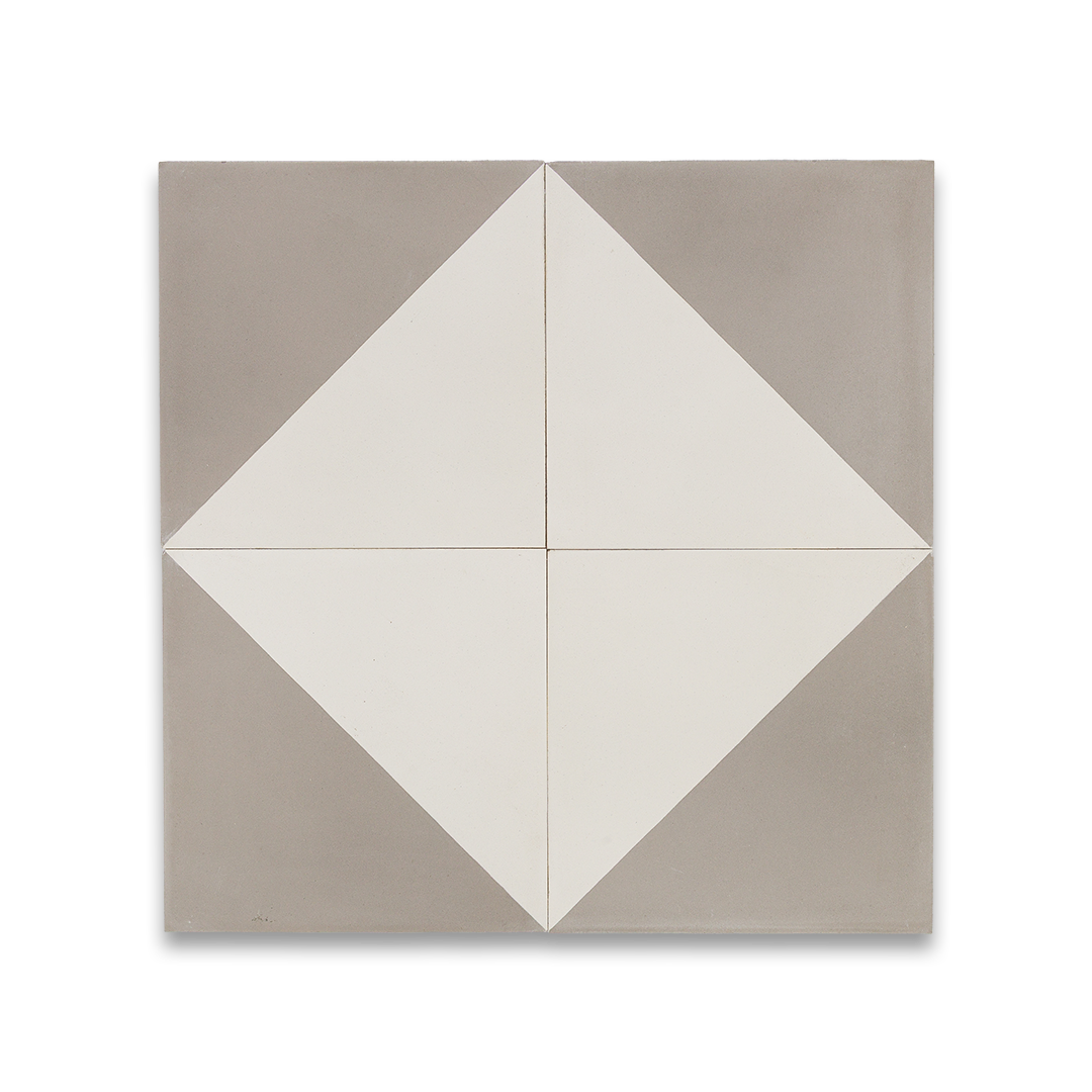 Square tile with a geometric design on a white background