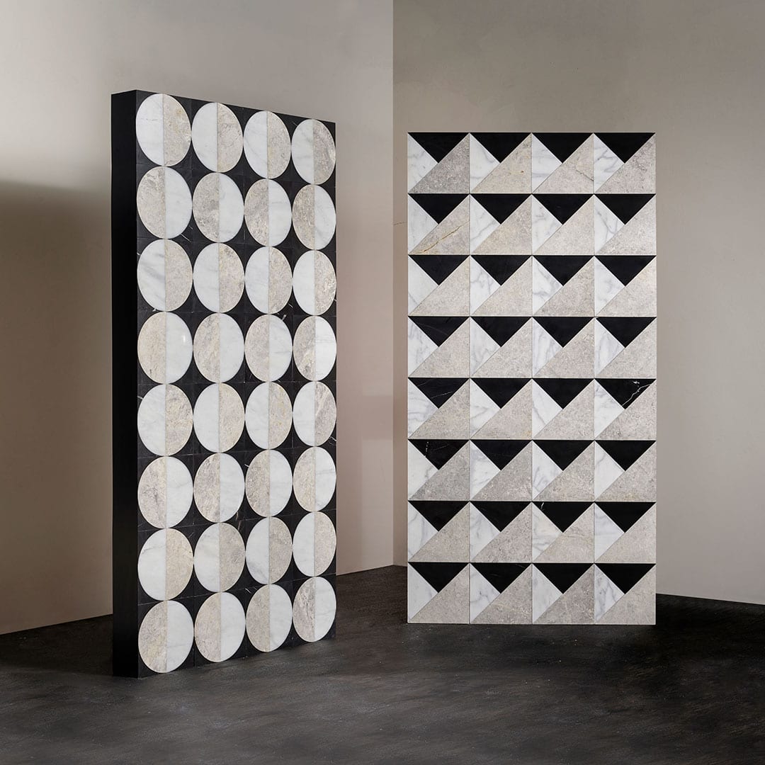 Natural marble tile with soft veining detail