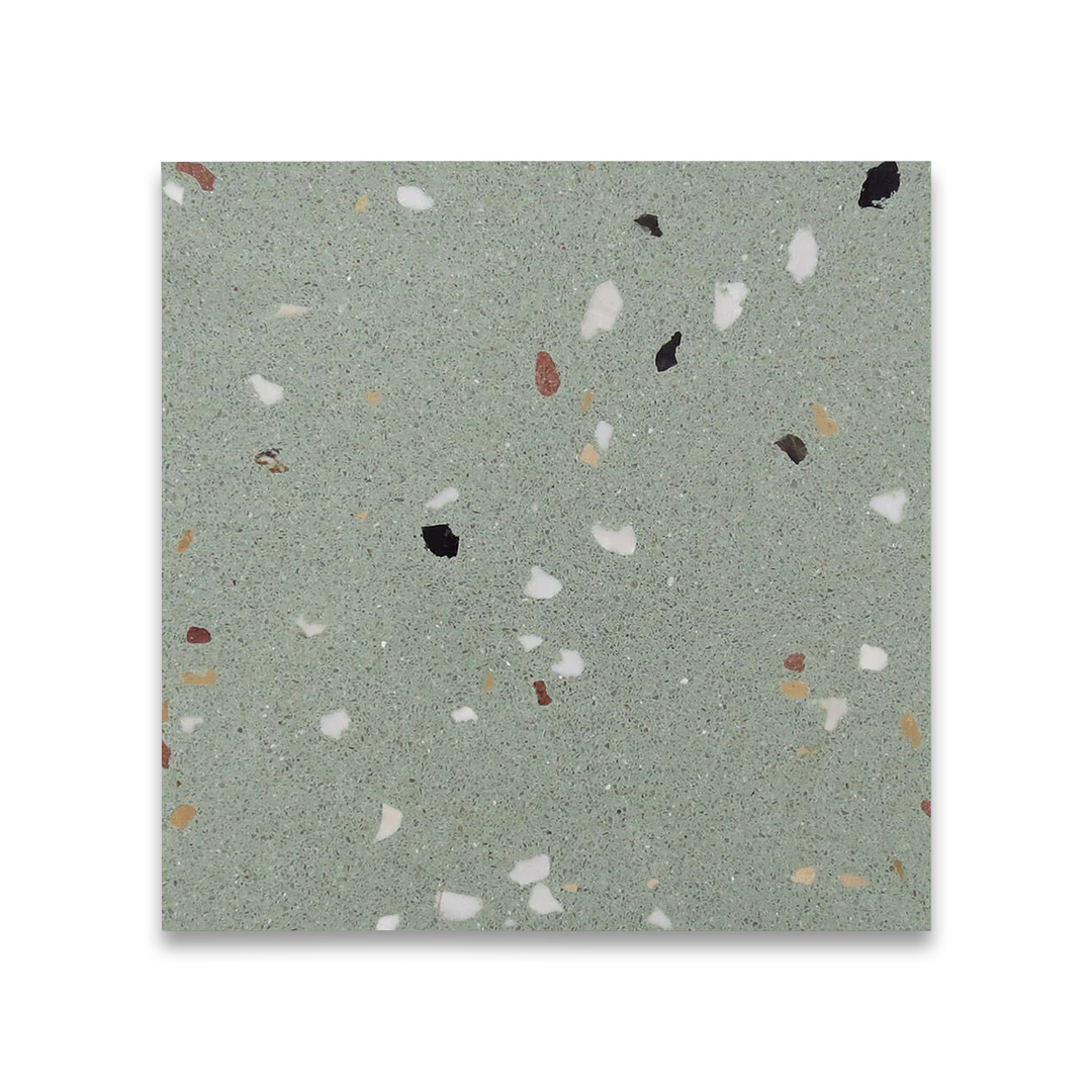 Terrazzo pattern on a green background