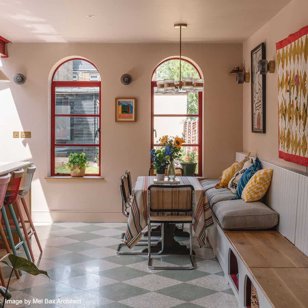 Square tile with a speckled green pattern