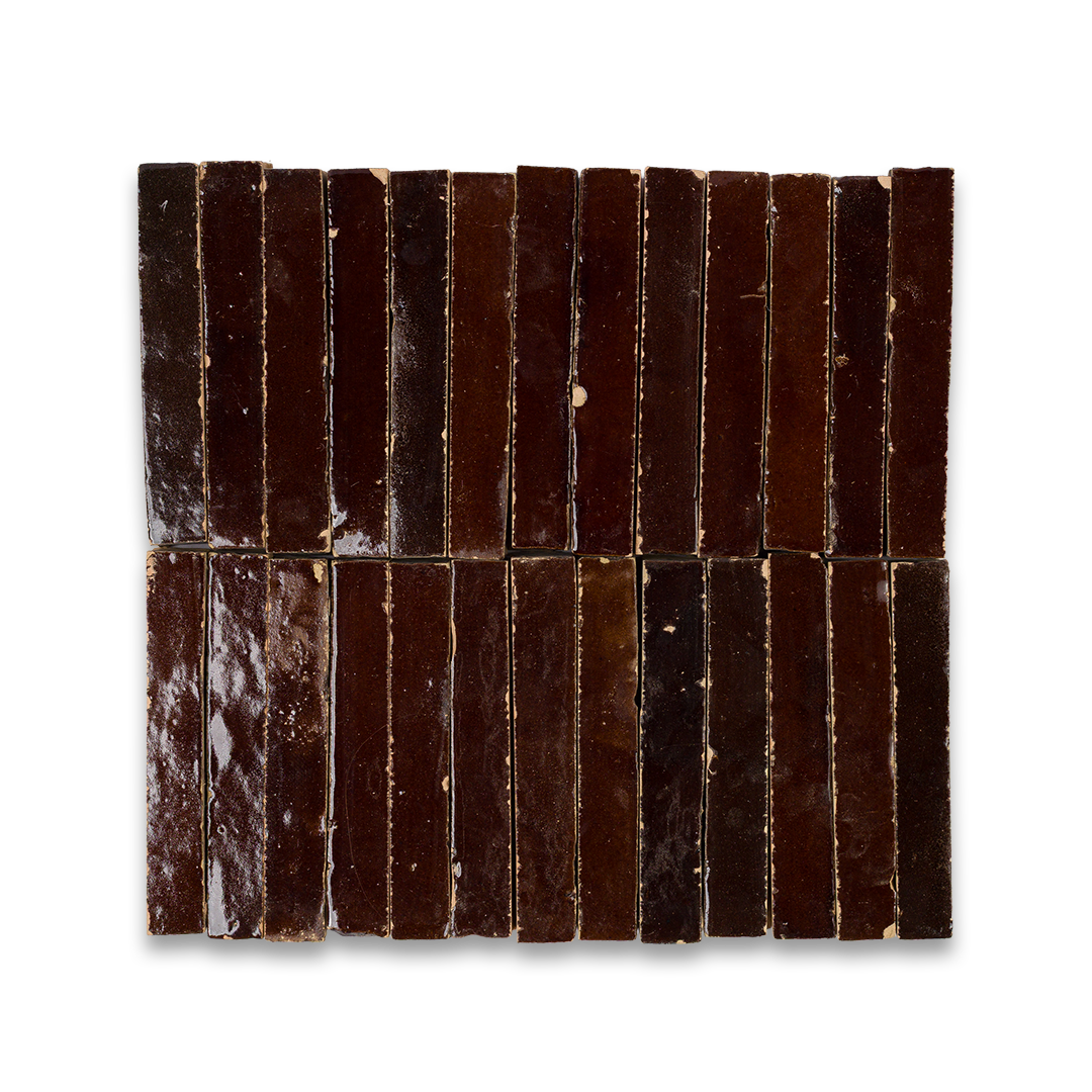 Rectangular chocolate bars arranged in a grid pattern on a white background