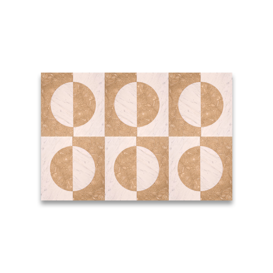 Marble mosaic tile featuring intricate marble pattern details