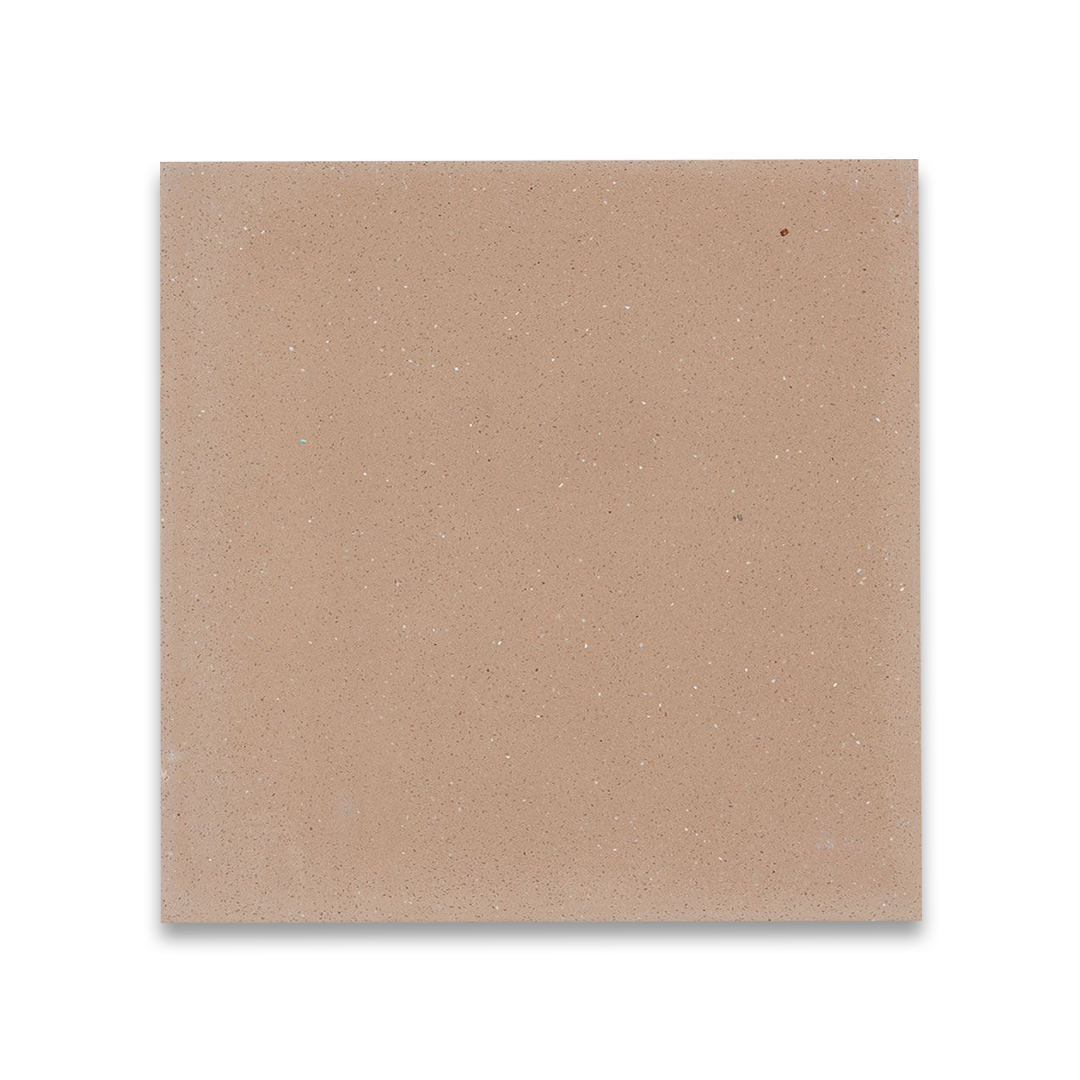 A square cement tile in a warm terracotta color with a smooth matte finish and subtle speckled texture, creating a natural, earthy, and minimalist appearance.