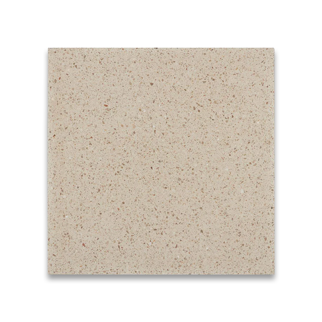 Beige textured square tile on a white background