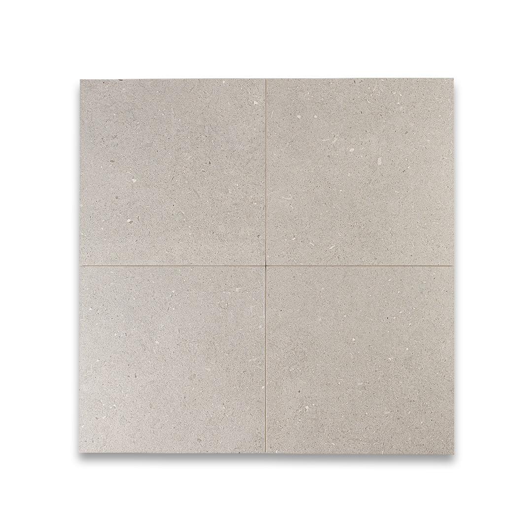 Four square tiles with a beige pattern and cement texture. 