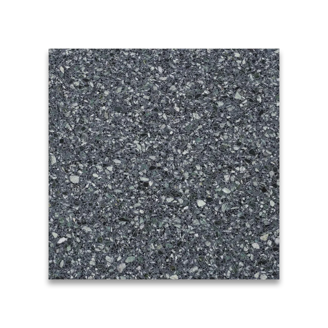 Square tile with a gray speckled pattern on a white background